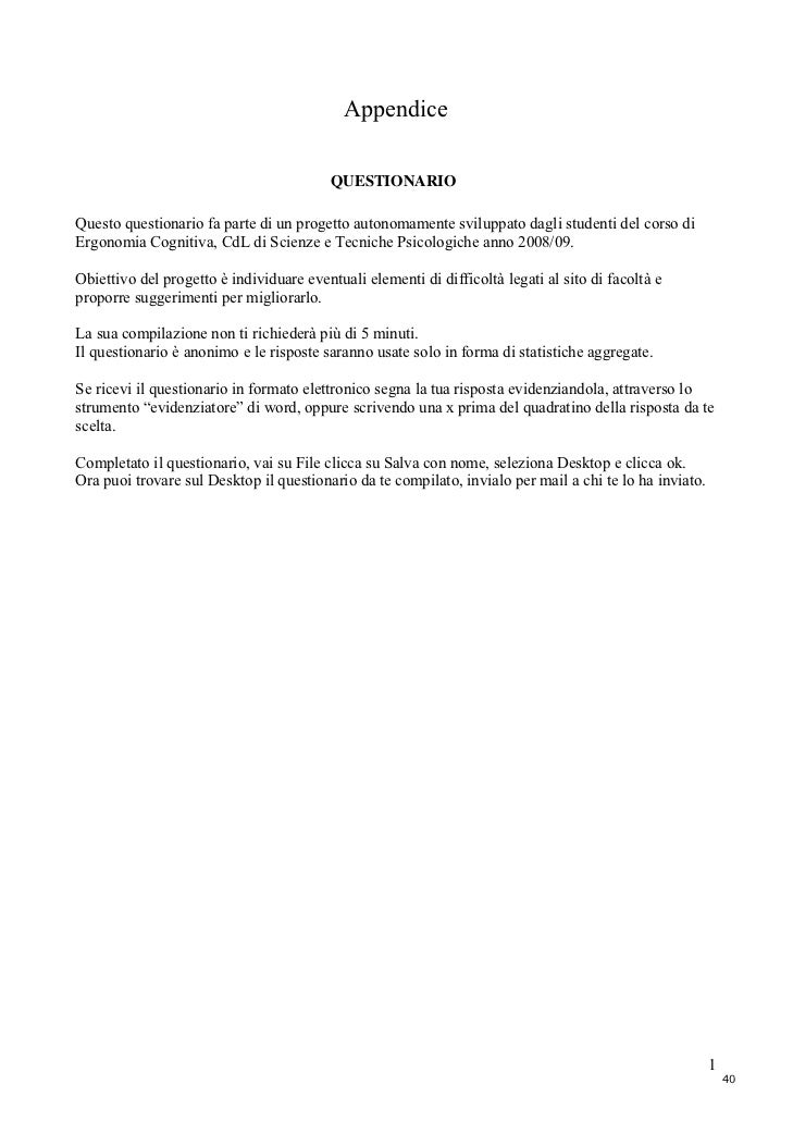 Analisi Ergonomica Del Sito Www Psicologia Unimib It Milano Bicocca