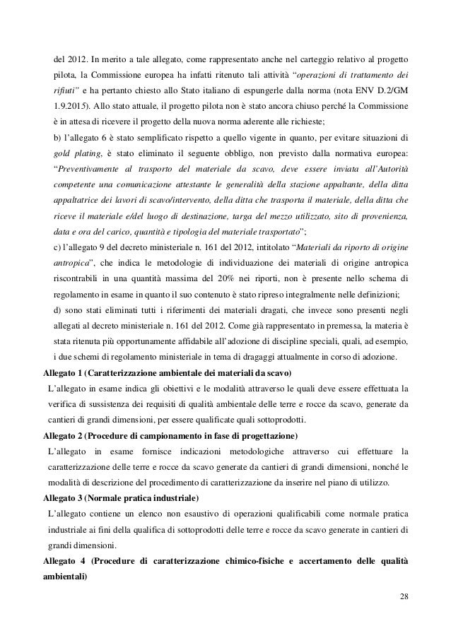 Relazione illustrativa dpr terre e rocce da scavo 2016