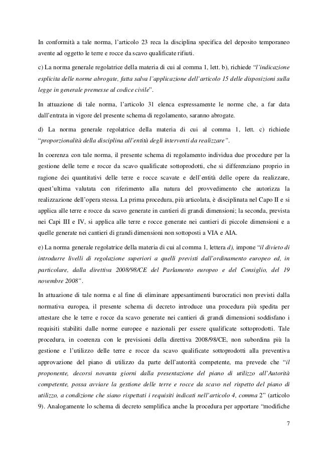 Relazione illustrativa dpr terre e rocce da scavo 2016