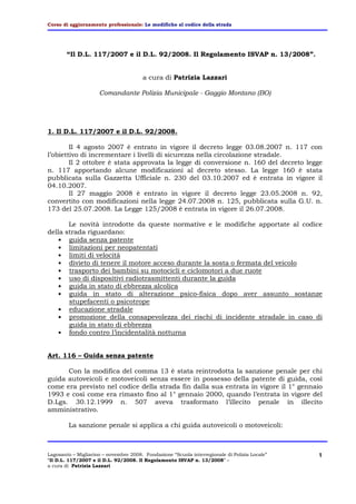 Relazione Modifiche Cds Rimini Dic 2008