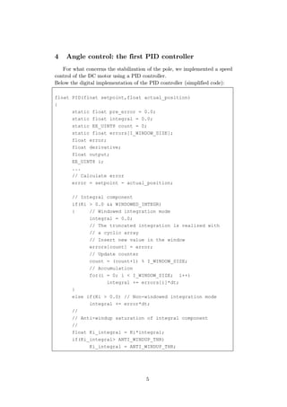 Real-time PID control of an inverted pendulum | PDF