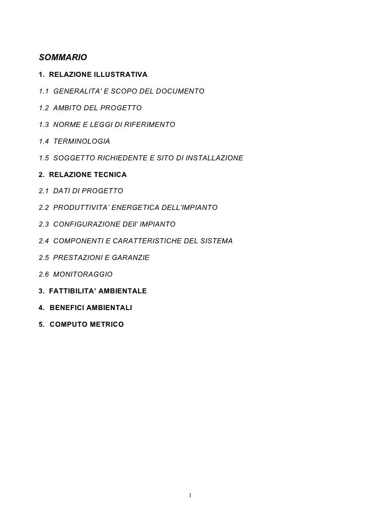 Relazione Tecnica Generale