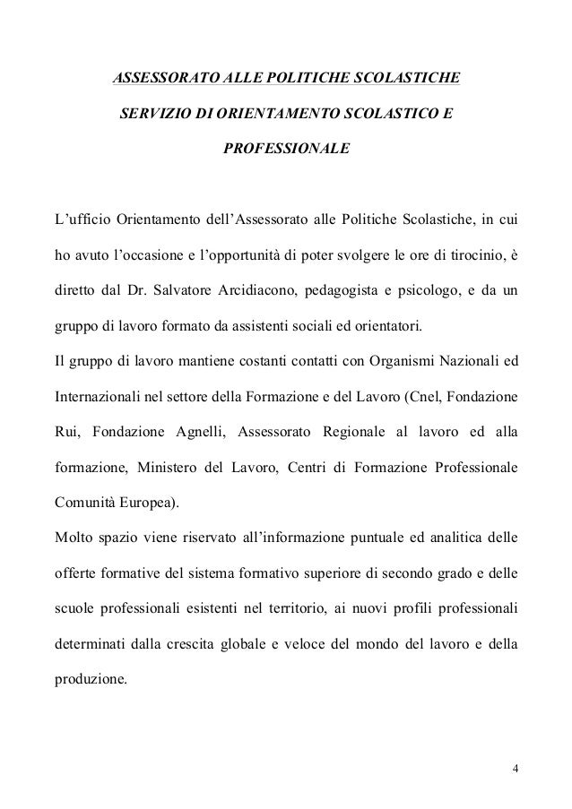 Relazione tirocinio giorgio