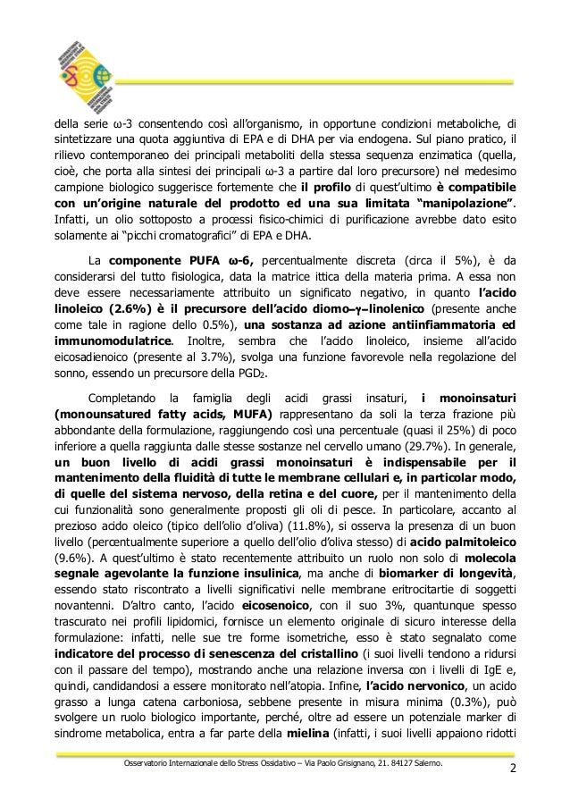 QUALITA' OMEGA 3 PUFAGENICS 2016