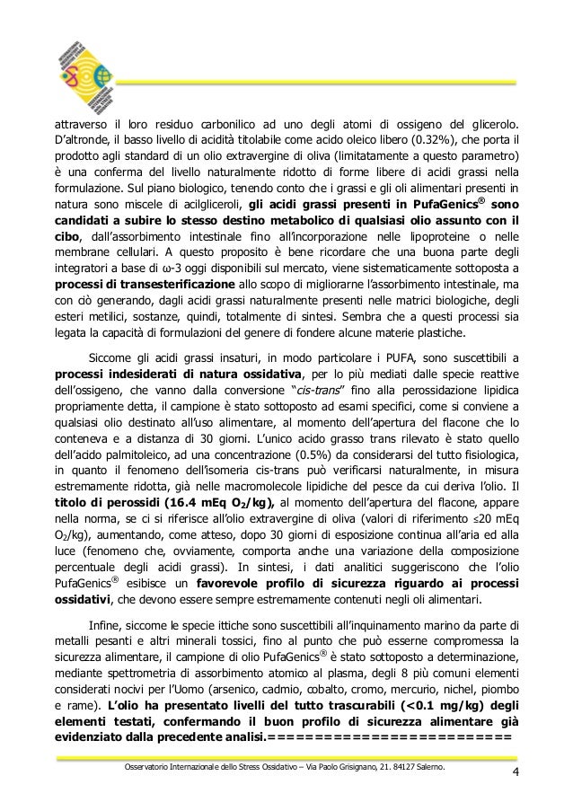 QUALITA' OMEGA 3 PUFAGENICS 2016