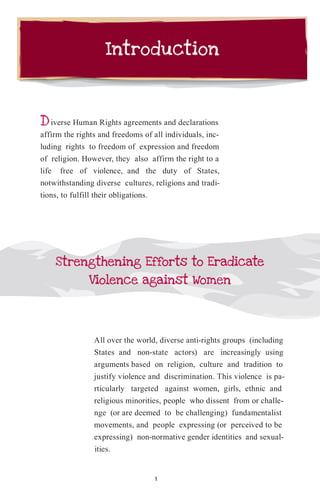 Religion, Culture and Tradition: Strengthening Efforts to Eradicate ...