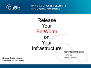 Release
Your
BetWorm
on
Your
Infrastructure
Source Code Link is
available on last slide
 