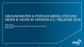 GROUNDWATER & POROUS MEDIA | FEFLOW
NEWS & VIEWS IN VERSION 6.2 / RELEASE 2014
Peter Schätzl,
Business Area Manager, Groundwater & Porous Media | FEFLOW,
MIKE by DHI

© DHI

#1

 