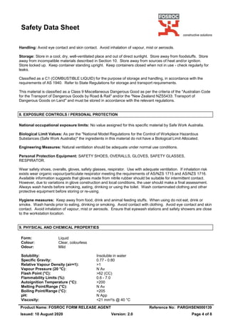 Form Release Agent Sds Pdf