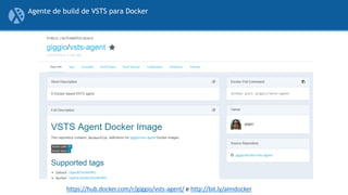 Agente de build de VSTS para Docker
https://hub.docker.com/r/giggio/vsts-agent/ e http://bit.ly/almdocker
 