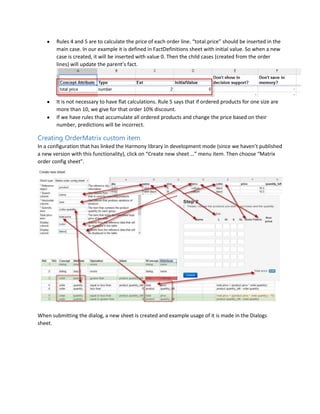Multiple Line Order Entry Configure the building block
_____________________________________________________________________________________
_____________________________________________________________________________________
releasedescriptionharmonymatrixorderentry-140411071902-phpapp01-reupload.docx
Project documentation page: 2
Version Management
# Date Author Description
1.0 2 dec 2013 Nikola Documenting release
1.1 15 dec Nanno Adding detailed descriptions
Related documents
Title # Date Author Description
Harmony user’s guide 3.3 - Multiple Harminy main document
 