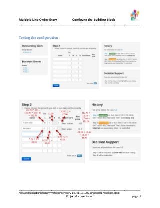 Multiple Line Order Entry Configure the building block
_____________________________________________________________________________________
_____________________________________________________________________________________
releasedescriptionharmonymatrixorderentry-140411071902-phpapp01-reupload.docx
Project documentation page: 8
Testing the configuration
 