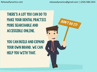 ReleaseDynamics.com releasedynamics@gmail.com | (250) 588 2353 
 