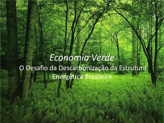 Economia Verde  O Desafio da Descarbonização da Estrutura Energética Brasileira 