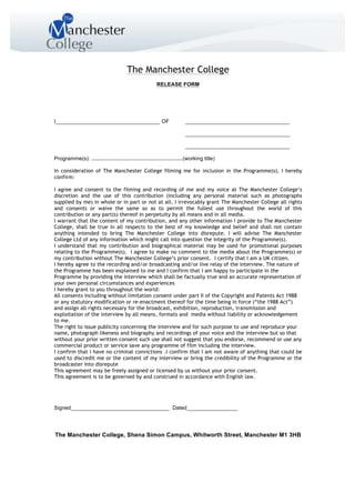 Release form | PDF | Law
