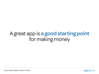 A great app is a good starting point
for making money
Is your app ready to make money?
 