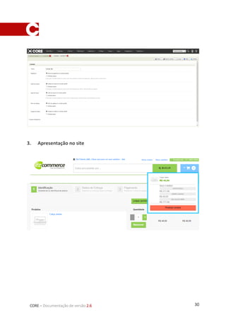 30CORE – Documentação de versão 2.6
3. Apresentação no site
 