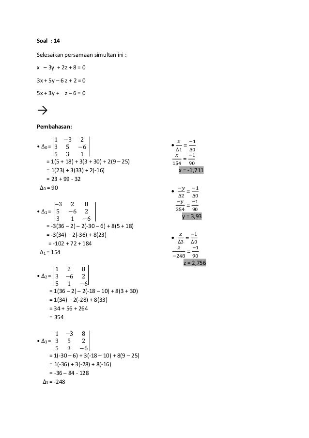 Contoh Soal Matematika Terapan