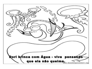 Dori brinca com Água - viva  pensando que ela não queima. 