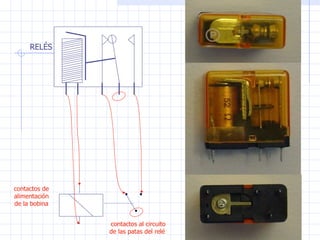 contactos de alimentación de la bobina contactos al circuito de las patas del relé  