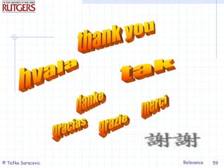 Relevance
© Tefko Saracevic 59
 