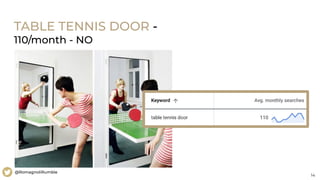 14
@RomagnoliRumble
TABLE TENNIS DOOR -
110/month - NO
 