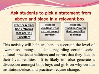 Module 16: Relevance of Gender Dimensions in Teaching and Learning ...