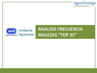 ANALISIS FRECUENCIA
MALEZAS “TOP 25”
 