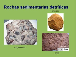 Rochas sedimentarias detríticas
conglomerado
arenisca
arxila
 