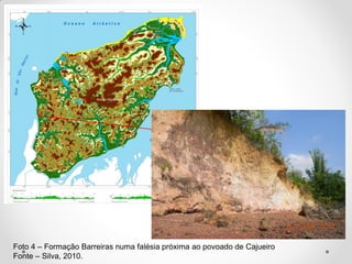 Foto 4 – Formação Barreiras numa falésia próxima ao povoado de Cajueiro
Fonte – Silva, 2010.

 