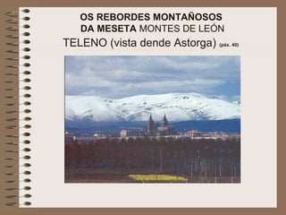 OS REBORDES MONTAÑOSOS
DA MESETA MONTES DE LEÓN
TELENO (vista dende Astorga) (páx. 40)
 