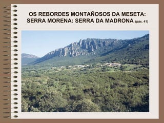 OS REBORDES MONTAÑOSOS DA MESETA:
SERRA MORENA: SERRA DA MADRONA (páx. 41)
 
