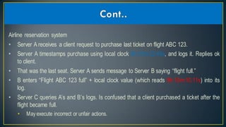 Reliability and clock synchronization