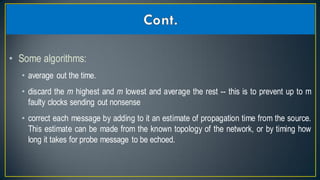 Reliability and clock synchronization