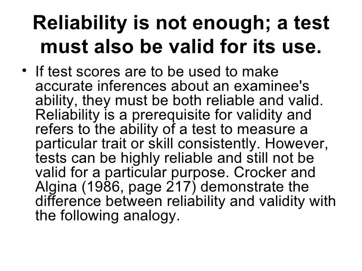 pat3 reliability and validity