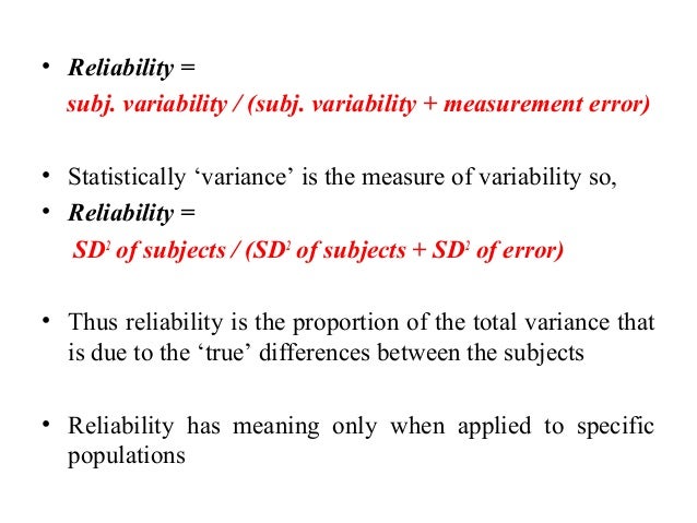 Reliability and validity