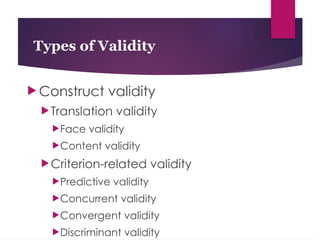 Reliability and Validity.pptx THSIS IS ERESEARCH BASE D TOPIC | PPTX