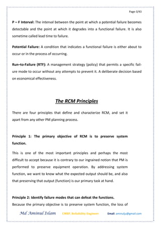 Picture Idea: Reliability Centred Maintenance Rcm By Aminul Islam
