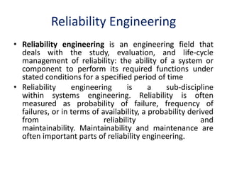 Reliability engineering chapter-1csi | PPTX