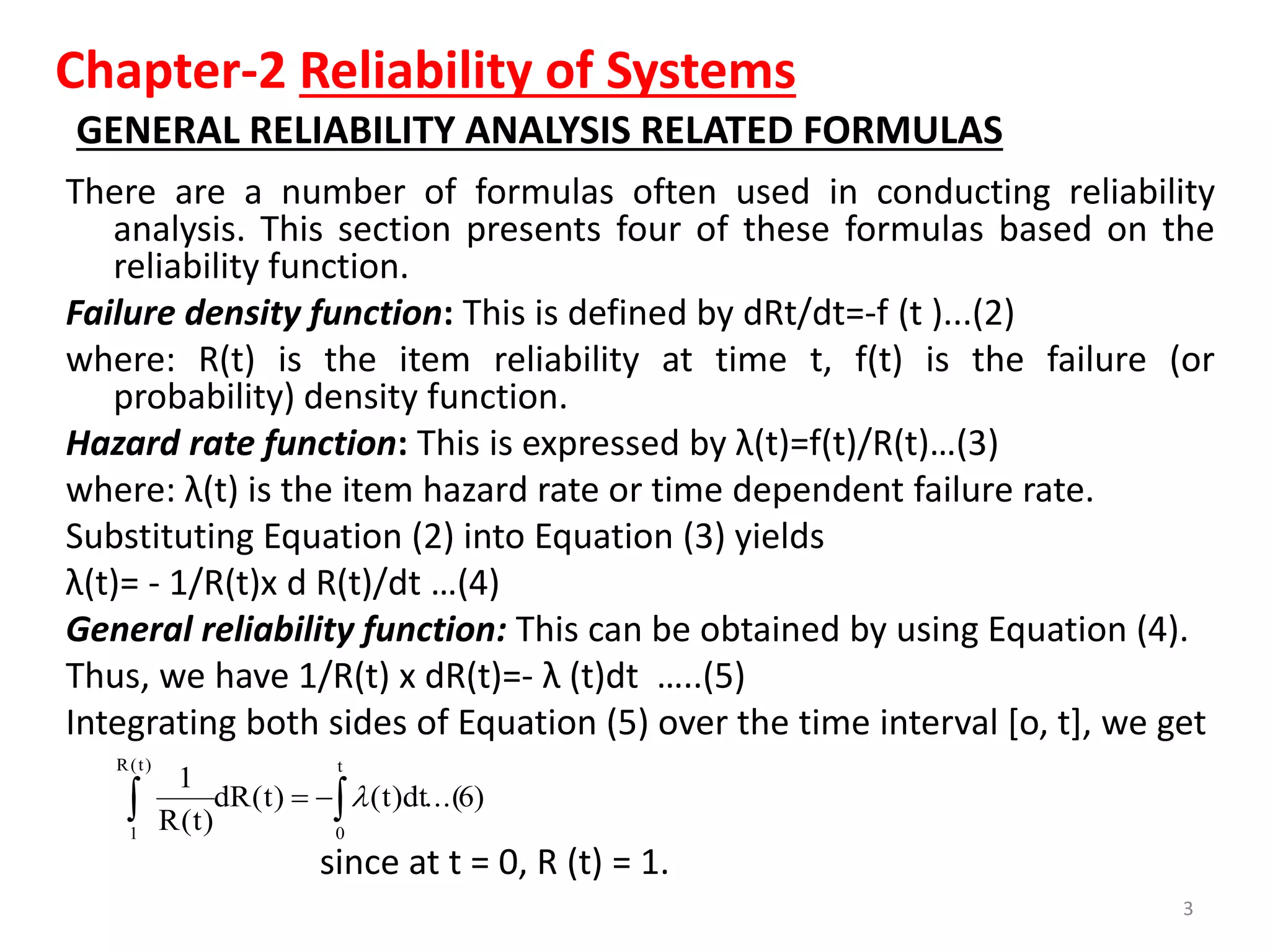 Reliability engineering chapter-2 reliability of systems | PPTX
