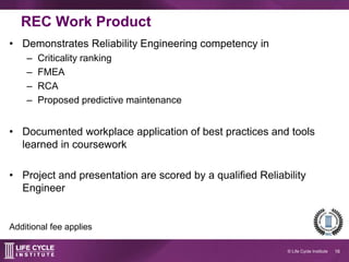 Reliability Engineering Certification Program