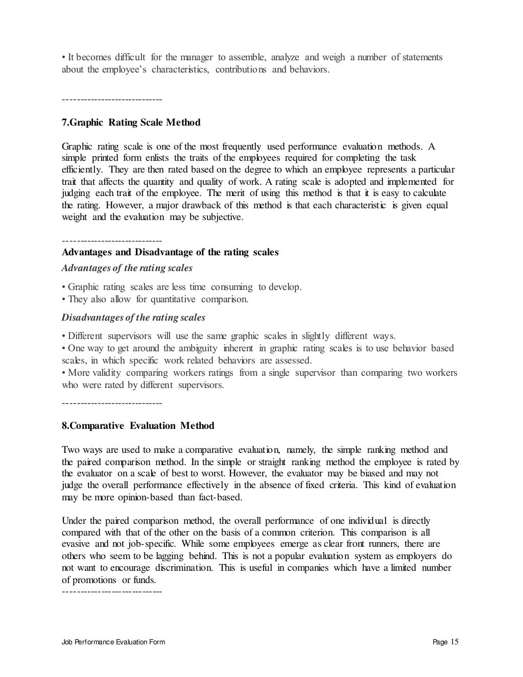 Reliability engineer performance appraisal