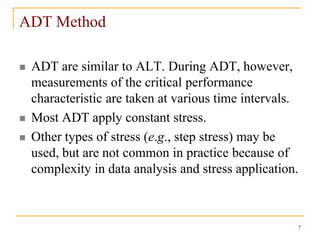 Adt Testing Reliability estimation from accelerated degradation testing | PDF