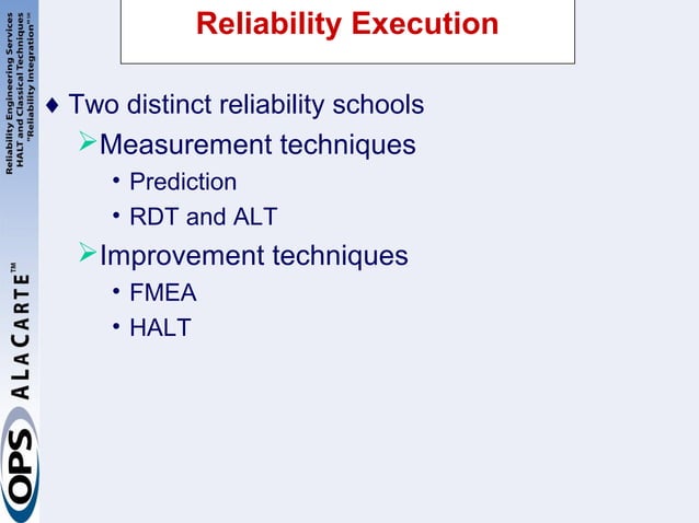 Reliability integration across the product life cycle | PPT | Computer ...