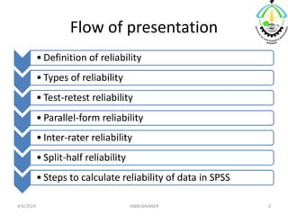 Reliability of data set | PPTX