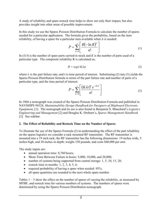Poisson Sparing Analysis Reliability Spares And Other Considerations | PDF | Radio Control ...