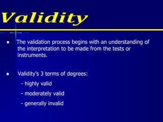 Highly Valid Louzel Report - Reliability & validity | PPT