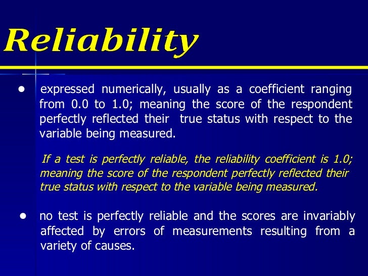 Louzel Report - Reliability & validity