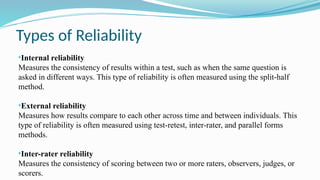 Reliability&Validity in the research design | PPTX