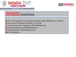 The Chief Engineer-Cum-Engineer Member, BDA, Bhubaneswar ,Odisha
The Executive Engineer Division No-I/II//III
Assistant Executive Engineers ,BDA Bhubaneswar
Assistant Engineers ,BDA Bhubaneswar
Junior Engineers ,BDA Bhubaneswar
& All Engineers
Group Welcomes
 